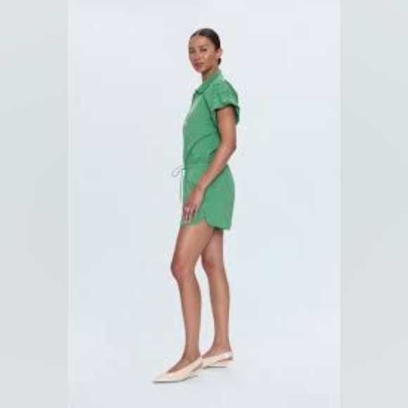 Pistola Meg Short Sleeve Zip Front Jumpsuit. Avocado Color Size M - Picture 5 of 16